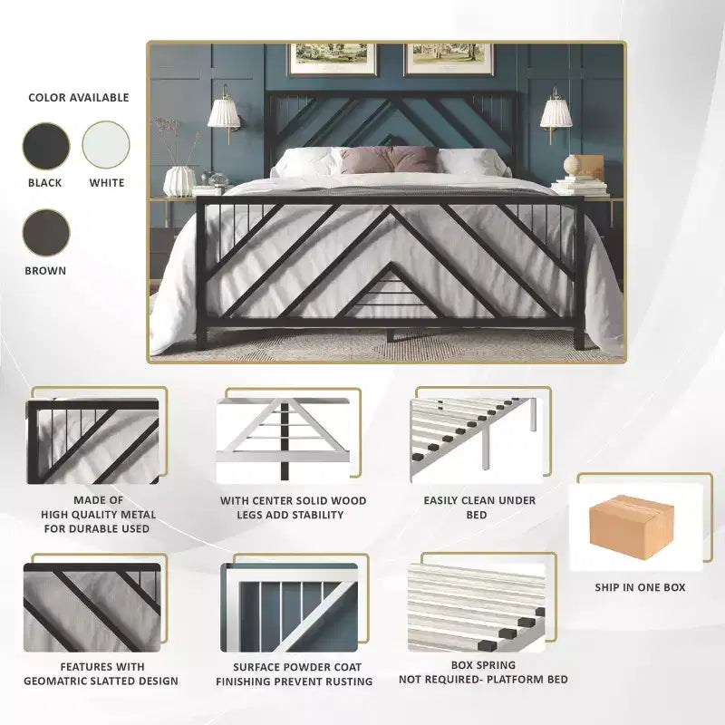 Letto a piattaforma in metallo