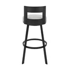 Sgabello da bar girevole 26 Flynn in metallo con seduta in similpelle, altezza bancone