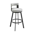 Armen Living 26 Flynn Metal with Faux Leather Swivel Counter Height Barstool