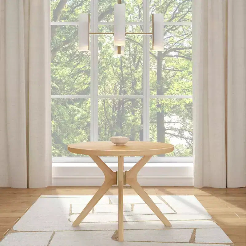 Plank+Beam Verso Tavolo da Pranzo Rotondo, Tavolo da Cucina e Sala da Pranzo in Legno Massello da 38