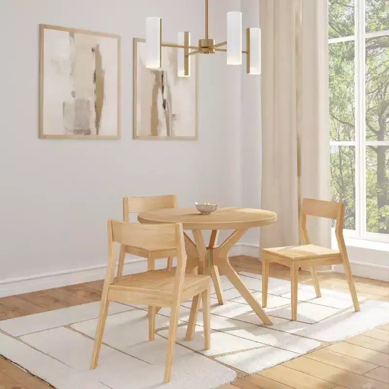 Plank+Beam Verso Tavolo da Pranzo Rotondo, Tavolo da Cucina e Sala da Pranzo in Legno Massello da 38