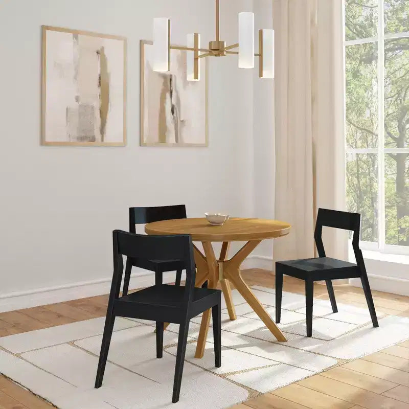 Plank+Beam Verso Tavolo da Pranzo Rotondo, Tavolo da Cucina e Sala da Pranzo in Legno Massello da 38