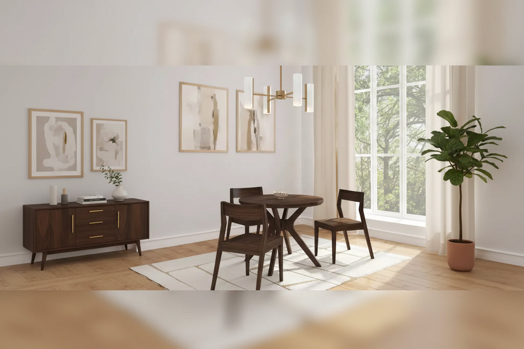 Plank+Beam Verso Tavolo da Pranzo Rotondo, Tavolo da Cucina e Sala da Pranzo in Legno Massello da 38