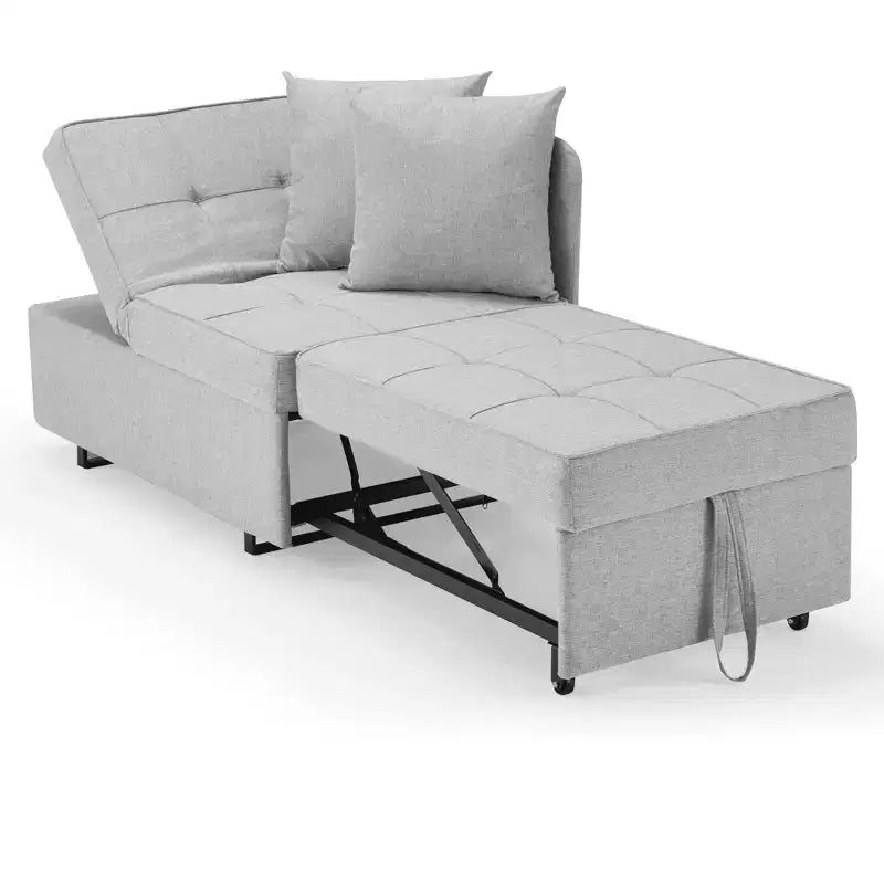 Erommy Poltrona Letto 3 in 1, Divano Letto Estraibile con Schienale Regolabile in 5 Posizioni e Rivestimento in Finta Biancheria